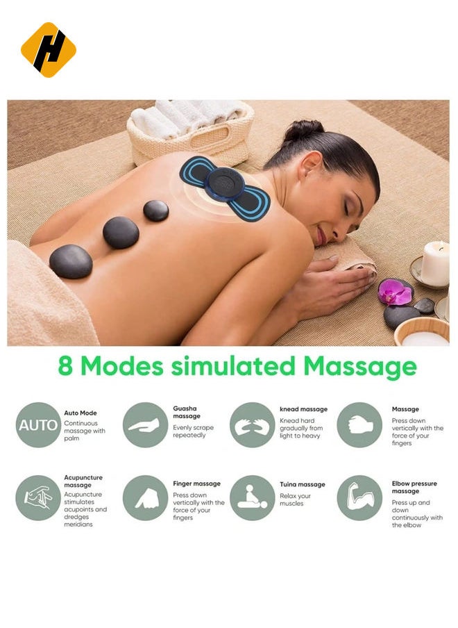 HuHa Body Massager,Neck Massage Machine Rechargeable Portable Wireless Mini Reusable Pain Relief EMS Massager with 8 Modes and 19 Levels for Shoulder,Arms,Legs  - Image 3