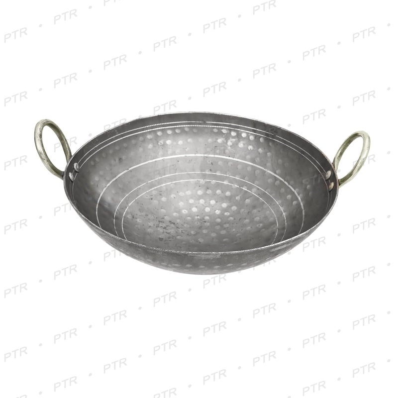 PTR Handmade Iron Matthar Kadai | Hammered Kadai with Handle for Kitchen | Deep Frying Kadai (10 Litre) - Image 3