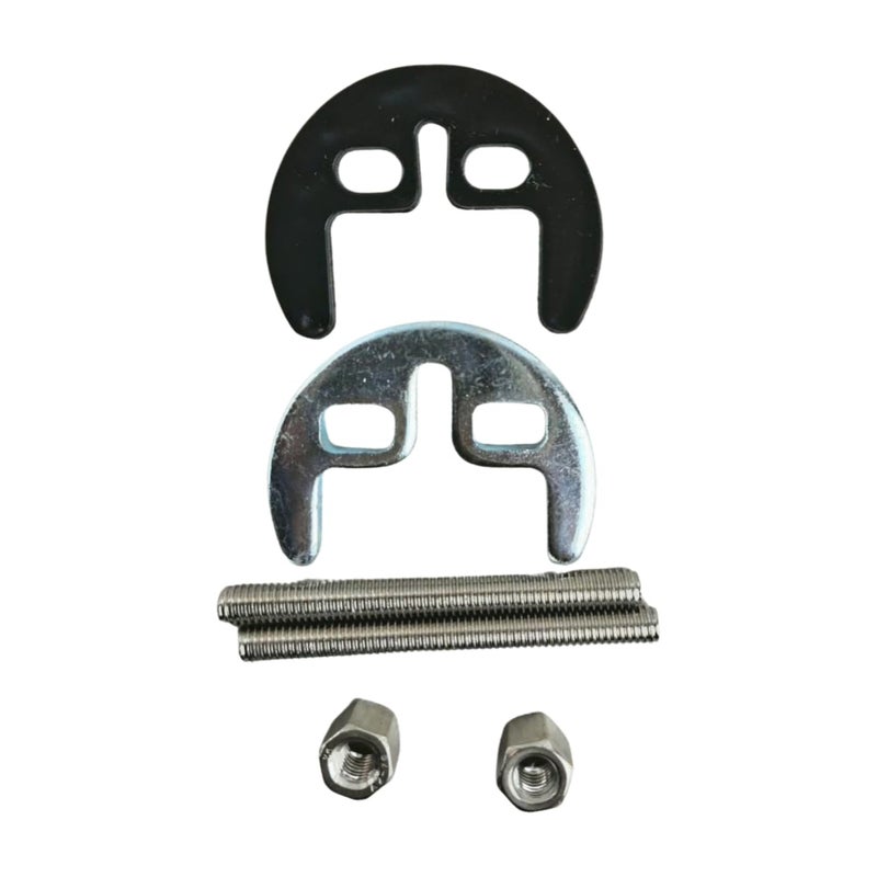 Verde Bathroom Faucet Fixture Kit, Metal Parts, Metal Silver with Black, Chrome Plated, Includes Washers, Bolts and Nuts - Image 1