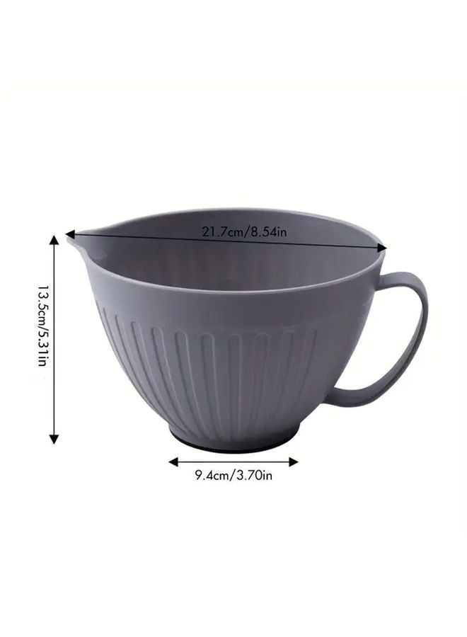 Grey Nordic Large Capacity PP Baking Bowl With Handle For Salad Mixing Food Storage - Image 1