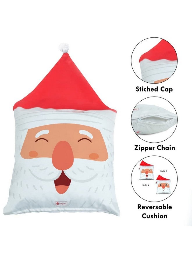 Indigifts Indigifts Santa Cap Reversible Cushion12X12 and Santa Soft Toy Home Decoration Gift for Friends Gift for Girlfriend Gift for Women Decoration Cushion Pillow for Decoration Gift - Image 5