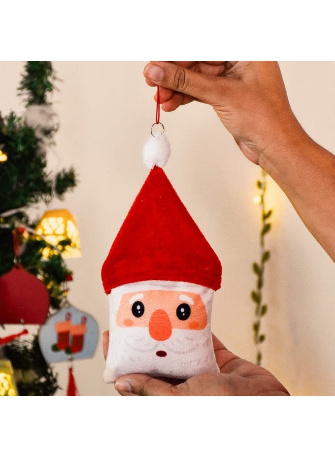Indigifts Indigifts Santa Cap Reversible Cushion12X12 and Santa Soft Toy Home Decoration Gift for Friends Gift for Girlfriend Gift for Women Decoration Cushion Pillow for Decoration Gift - Image 4