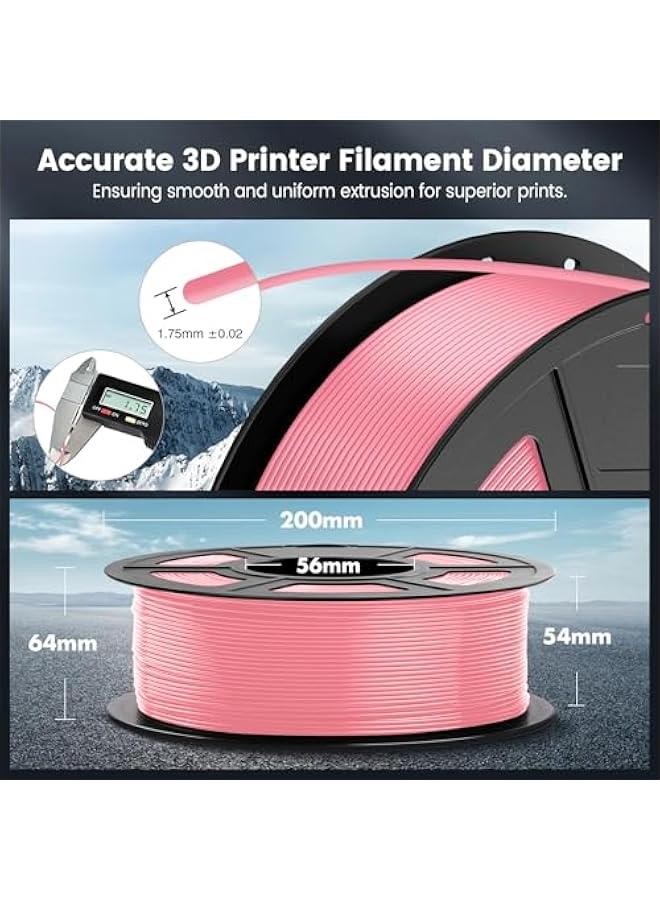 PLA 3D Printer Filament PLA Filament 1.75mm, Neatly Wound 3D Printing Filament 1.75mm, Dimensional Accuracy +/- 0.02 mm, Fit Most FDM 3D Printers, 1kg Spool (2.2lbs), Pink - Image 4