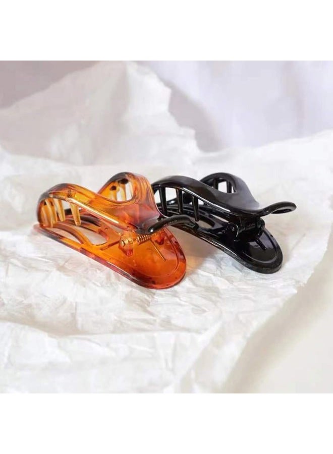 yaozeio Lay Down Claw Clip Flat French Hair Clips Jaw Clips for Hair Clamps for Thick Thin Hair Styling Accessories for Women Girls Banana Barrettes for Women No Slip Grip 2Pcs - Image 4