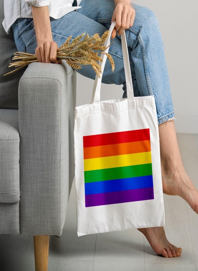 ARTBUG Tote Bag for Women with zip, Aesthetic Canvas tote bag for college girls, office, stylish and reusable - Colourfull Theme - D No - 245 - Image 2