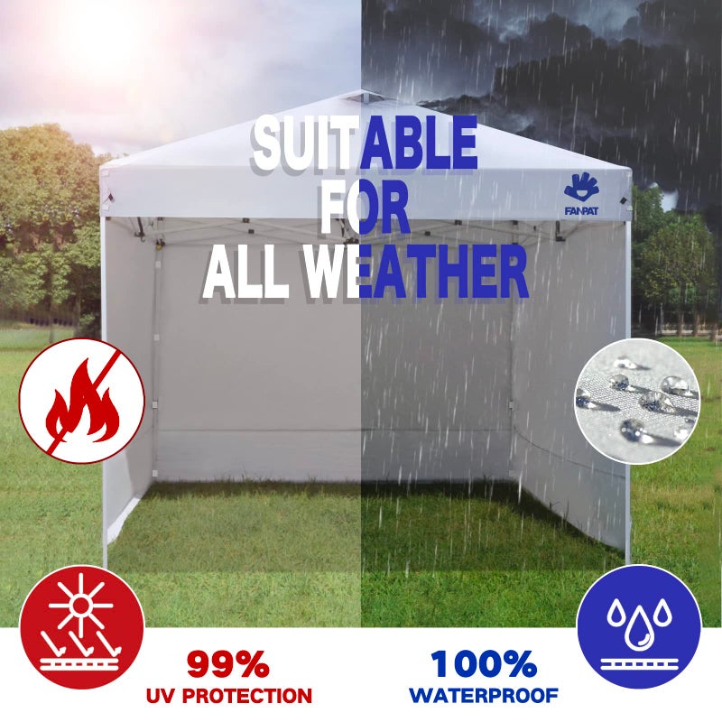 Fanpat Instant Canopy Tent Sidewalls for 10x10 Pop Up Canopy Waterproof,99% UV Protectionï¼Œ3 Piece Sidewalls, Black(3PCS Sidewall Only, Canopy Tent NOT Included) - Image 3