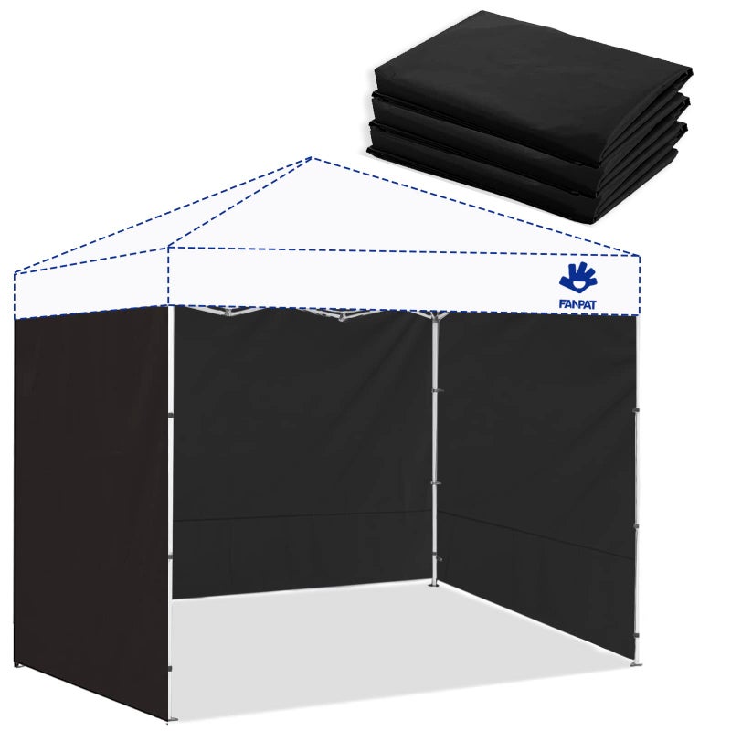 Fanpat Instant Canopy Tent Sidewalls for 10x10 Pop Up Canopy Waterproof,99% UV Protectionï¼Œ3 Piece Sidewalls, Black(3PCS Sidewall Only, Canopy Tent NOT Included) - Image 1