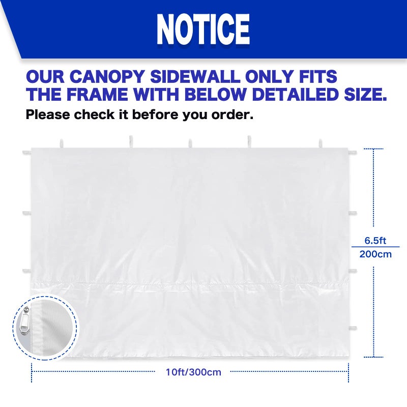 Fanpat Instant Canopy Tent Sidewalls for 10x10 Pop Up Canopy Waterproof,99% UV Protectionï¼Œ3 Piece Sidewalls, Black(3PCS Sidewall Only, Canopy Tent NOT Included) - Image 2