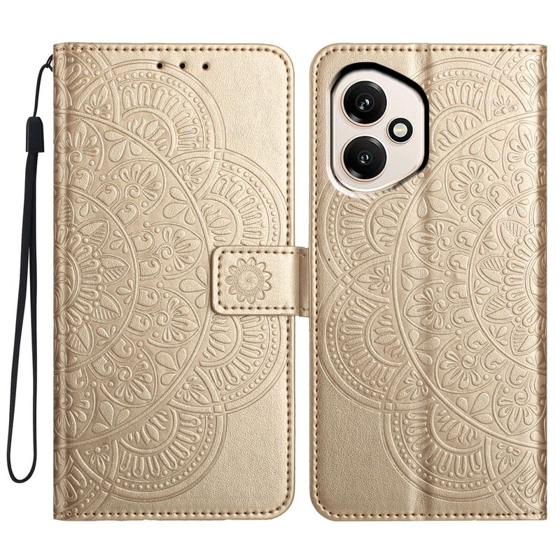 إيروريكس جراب هاتف For Honor 400 Global 156.5 مم من الجلد المنقوش (ذهبي) - Image 1