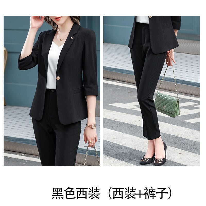 Suit Women's Thin Spring and Summer Temperament Goddess Style Professional Wear Casual Little Man Suit Coat Work Clothes - Image 1