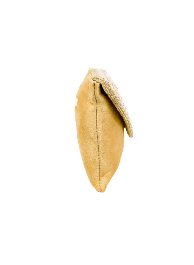Dollar's Fashion Women’s Suede Handheld Clutch, Elegant Evening Handbag, Stylish Party Clutch Purse, Soft Leather Look Mini Bag, Lightweight with Secure Closure (Gold) - Image 3