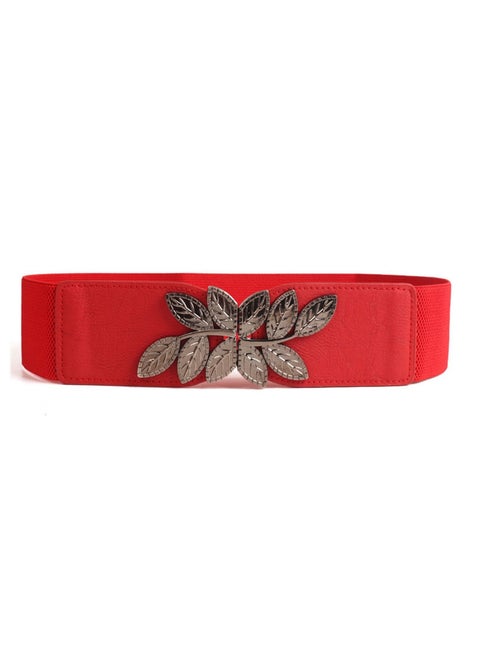 Flower Elastic Decorative Belt Elastic Pearl Inlaid 70cm Red