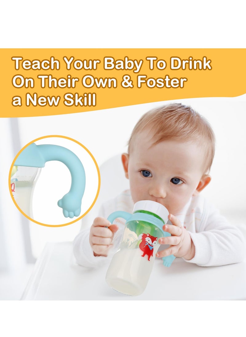 SYOSI - Toddler Bottle Grip Aids 4 Pack Soft Silicone Handles for Baby Bottles Empower Your Little One to Self Hold Bottles and Sipper Cups Fits 1.85" to 2.62" Diameter Bottles - Image 1