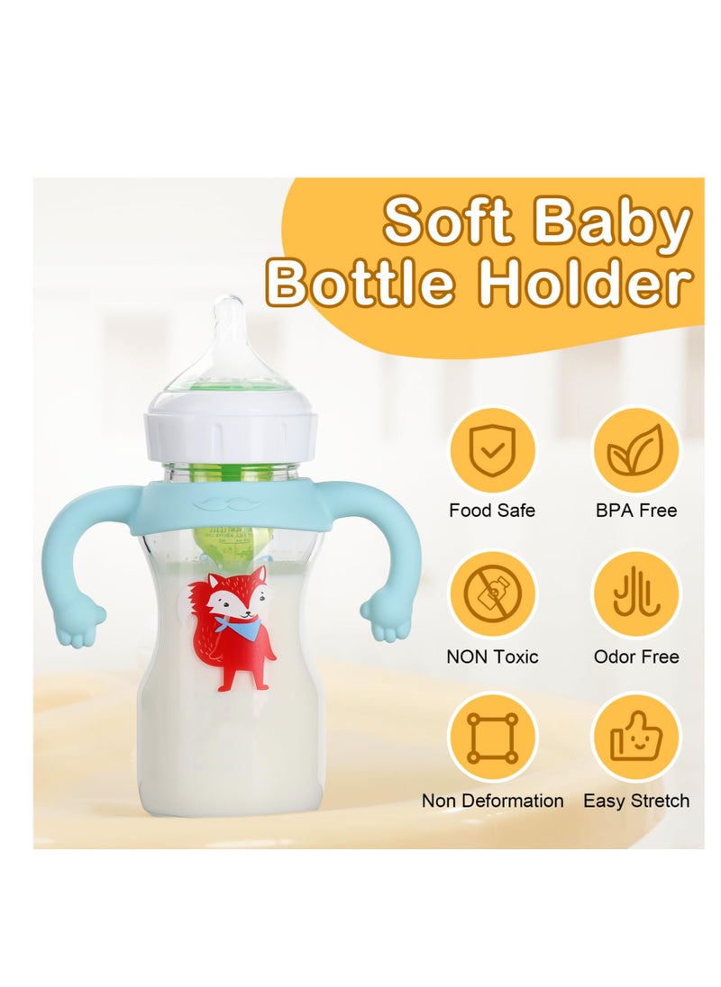 SYOSI - Toddler Bottle Grip Aids 4 Pack Soft Silicone Handles for Baby Bottles Empower Your Little One to Self Hold Bottles and Sipper Cups Fits 1.85" to 2.62" Diameter Bottles - Image 1