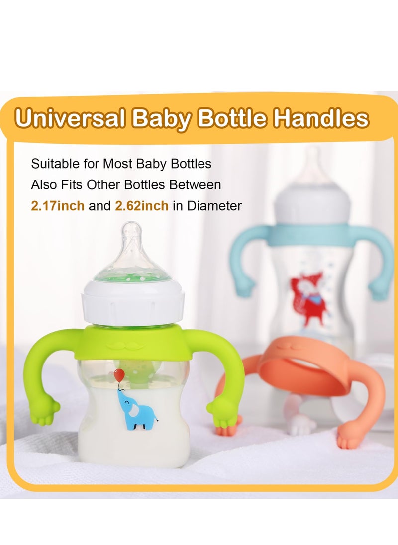 SYOSI - Toddler Bottle Grip Aids 4 Pack Soft Silicone Handles for Baby Bottles Empower Your Little One to Self Hold Bottles and Sipper Cups Fits 1.85" to 2.62" Diameter Bottles - Image 1