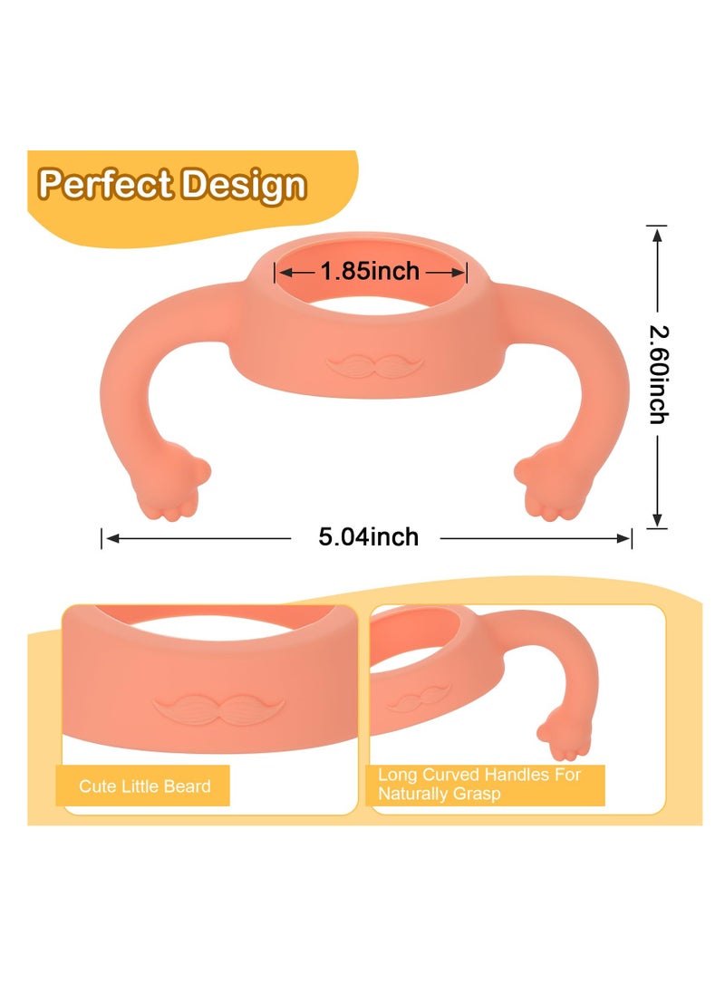 SYOSI - Toddler Bottle Grip Aids 4 Pack Soft Silicone Handles for Baby Bottles Empower Your Little One to Self Hold Bottles and Sipper Cups Fits 1.85" to 2.62" Diameter Bottles - Image 1