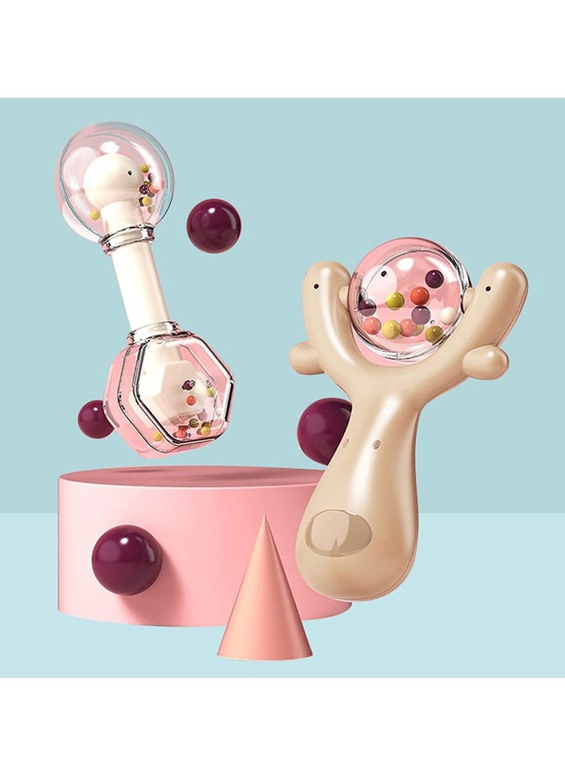 XiuWoo Rattle Teething Ring Baby 10 Pieces Shaker Grip Baby Toy from 0-12 Months Rattle Teething Ring Baby Toy  - Image 2