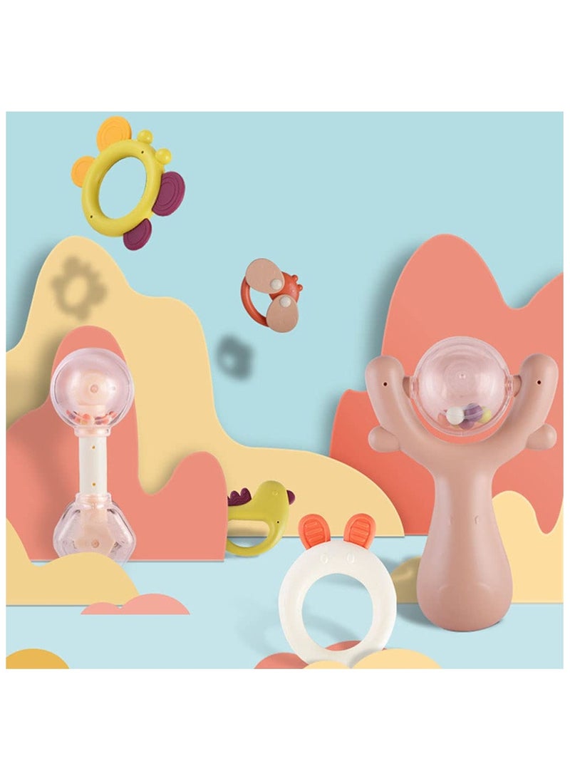 XiuWoo Rattle Teething Ring Baby 10 Pieces Shaker Grip Baby Toy from 0-12 Months Rattle Teething Ring Baby Toy  - Image 4