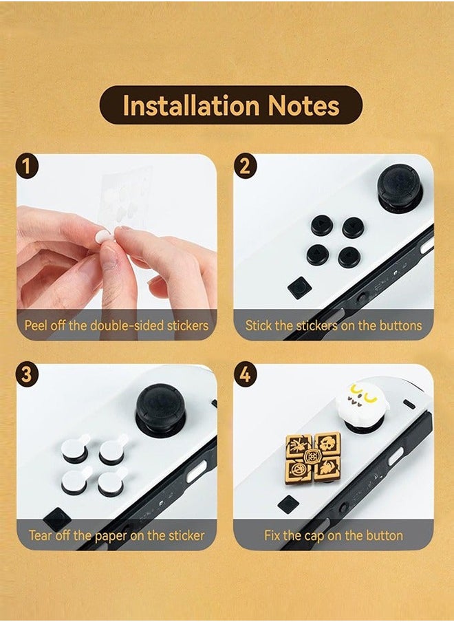 Fazza - Cross D-Pad Button Caps Luminous Silicone Thumb Grips Set, ABXY Buttons Sticker Joystick Cover Caps Compatible with Nintendo Switch/OLED Controller-Wizarding World - Image 1
