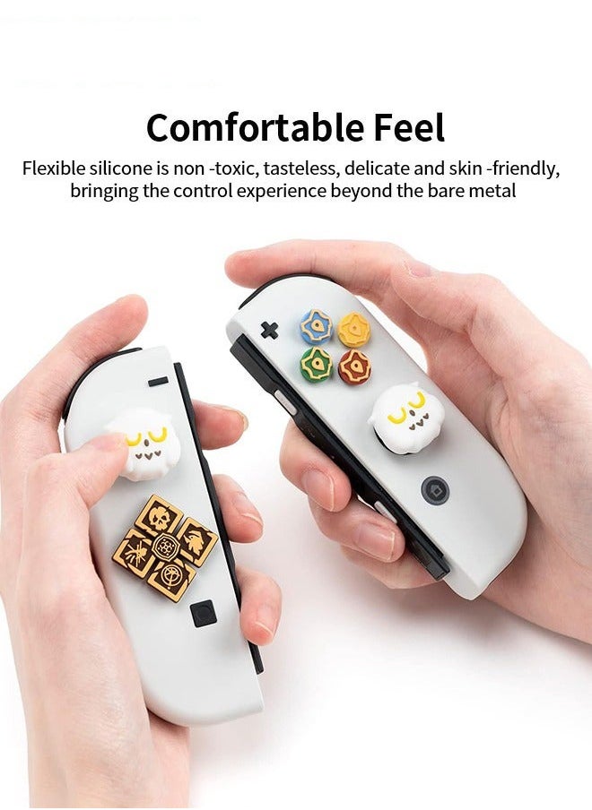 Fazza - Cross D-Pad Button Caps Luminous Silicone Thumb Grips Set, ABXY Buttons Sticker Joystick Cover Caps Compatible with Nintendo Switch/OLED Controller-Wizarding World - Image 1