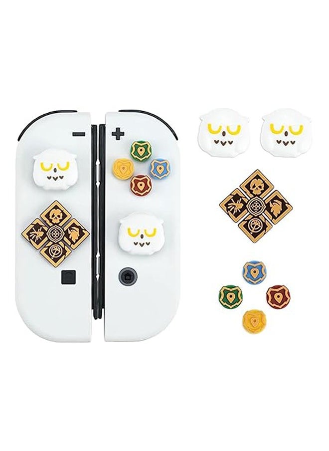 Fazza - Cross D-Pad Button Caps Luminous Silicone Thumb Grips Set, ABXY Buttons Sticker Joystick Cover Caps Compatible with Nintendo Switch/OLED Controller-Wizarding World - Image 1