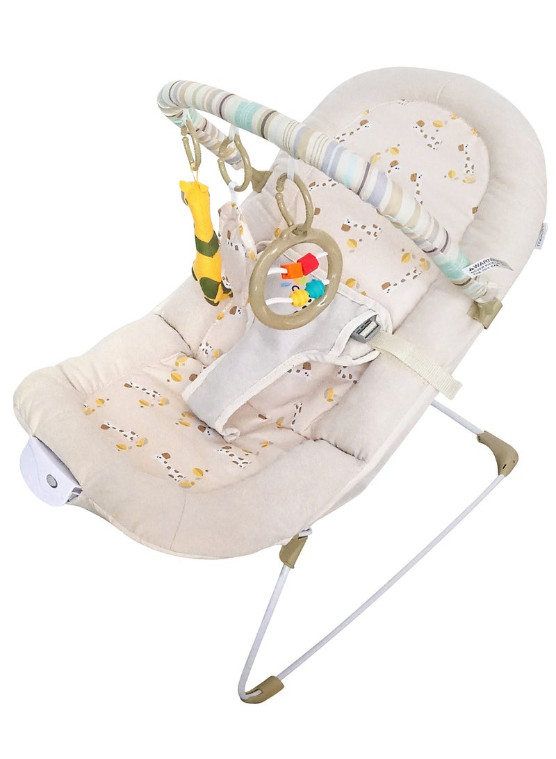 Moon Anitmal Printed Hop-Hop Bouncer - Beige - Image 1