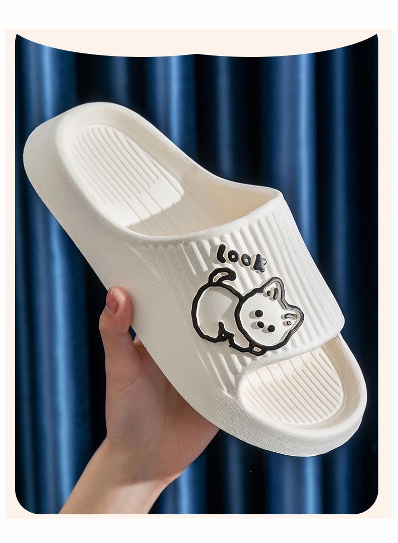 Cartoon Cat Slippers for Women and Men, Slippers Shower Shoes Indoor Slides Bathroom Sandals, Lightweight, Non-Slip, Easy to Clean - Image 3