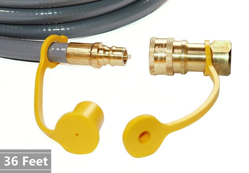 DOZYANT 36 Feet 3/8" ID Natural Gas Hose, Low Pressure LPG Hose with Quick Connect, for Weber, Char-broil, Pizza Oven, Patio Heater and More, 3/8 Female x 3/8 Male Flare Quick Disconnect - Image 3