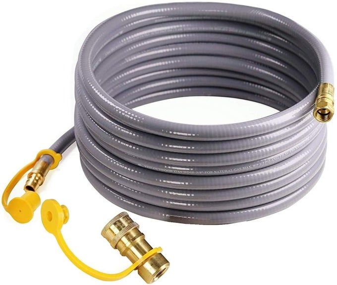DOZYANT 36 Feet 3/8" ID Natural Gas Hose, Low Pressure LPG Hose with Quick Connect, for Weber, Char-broil, Pizza Oven, Patio Heater and More, 3/8 Female x 3/8 Male Flare Quick Disconnect - Image 1