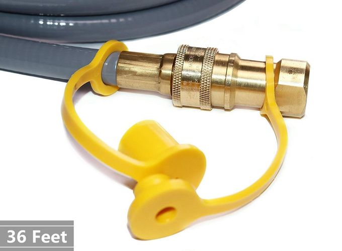 DOZYANT 36 Feet 3/8" ID Natural Gas Hose, Low Pressure LPG Hose with Quick Connect, for Weber, Char-broil, Pizza Oven, Patio Heater and More, 3/8 Female x 3/8 Male Flare Quick Disconnect - Image 2
