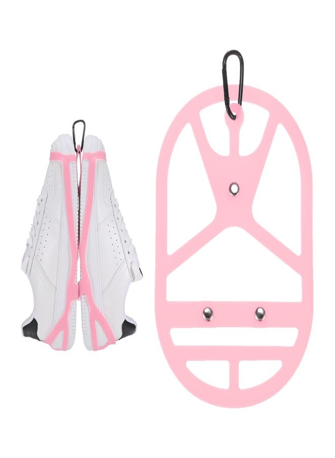 TIXIPEM Shoe Holster for Backpack [1SET] - Elastic Silicone Footwear Holder with Clip Use for Travel & Outdoors & Sports - [Pink-L] Hang Extra Shoes Cleats Boots - Image 1
