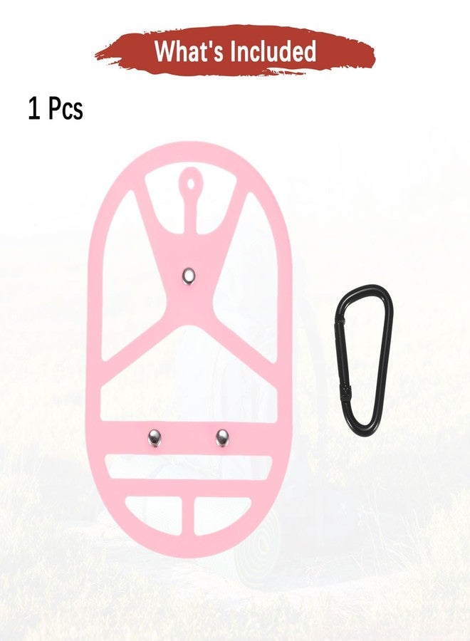 TIXIPEM Shoe Holster for Backpack [1SET] - Elastic Silicone Footwear Holder with Clip Use for Travel & Outdoors & Sports - [Pink-L] Hang Extra Shoes Cleats Boots - Image 4