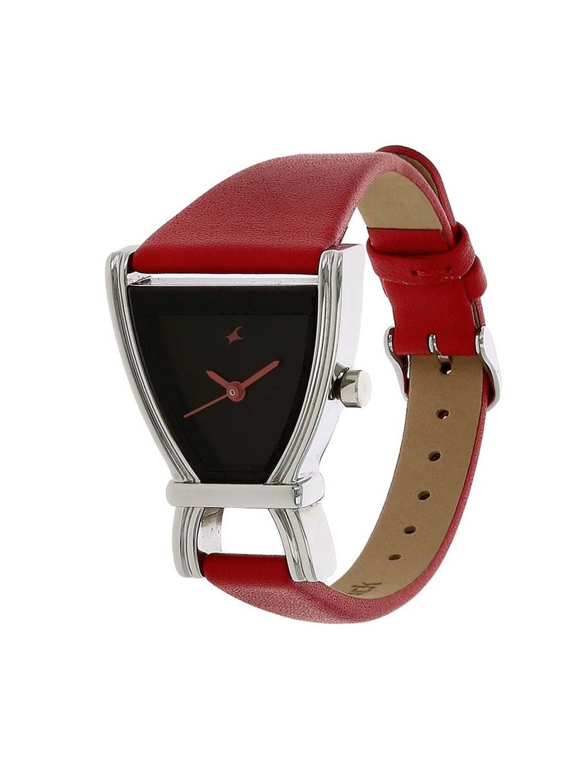 Fastrack Quartz Analog Black Dial Leather Strap Watch for Girls - Image 2