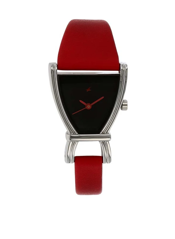 fastrack Fastrack Quartz Analog Black Dial Leather Strap Watch for Girls