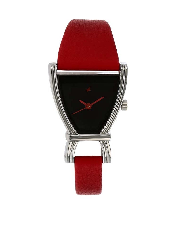 Fastrack Quartz Analog Black Dial Leather Strap Watch for Girls - Image 1