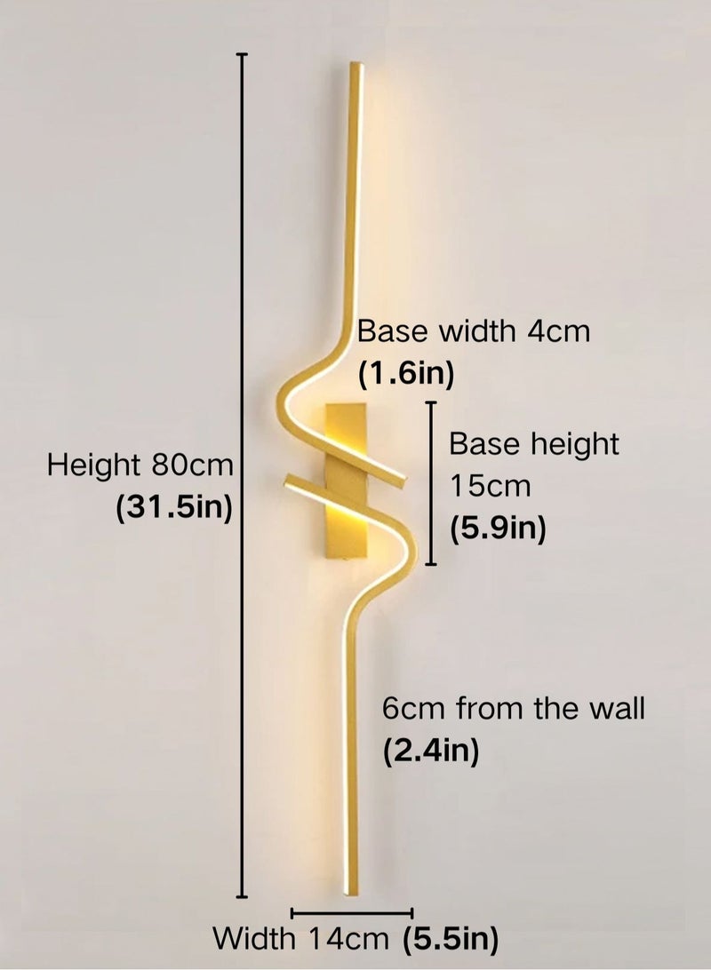 لوبيتيز مصباح الجدار / قوس مصباح ( 80cm ، والذهب ، الفقرة اليسرى ، درجة حرارة الألوان الثلاثة 3000K-6000K قابل للتعديل ) أدى الجدار مصباح غرفة نوم بسيطة رئيس السرير مصباح الجدار غرفة المعيشة التلفزيون أريكة ديكور المنزل مصباح الجدار الخلفية - Image 3
