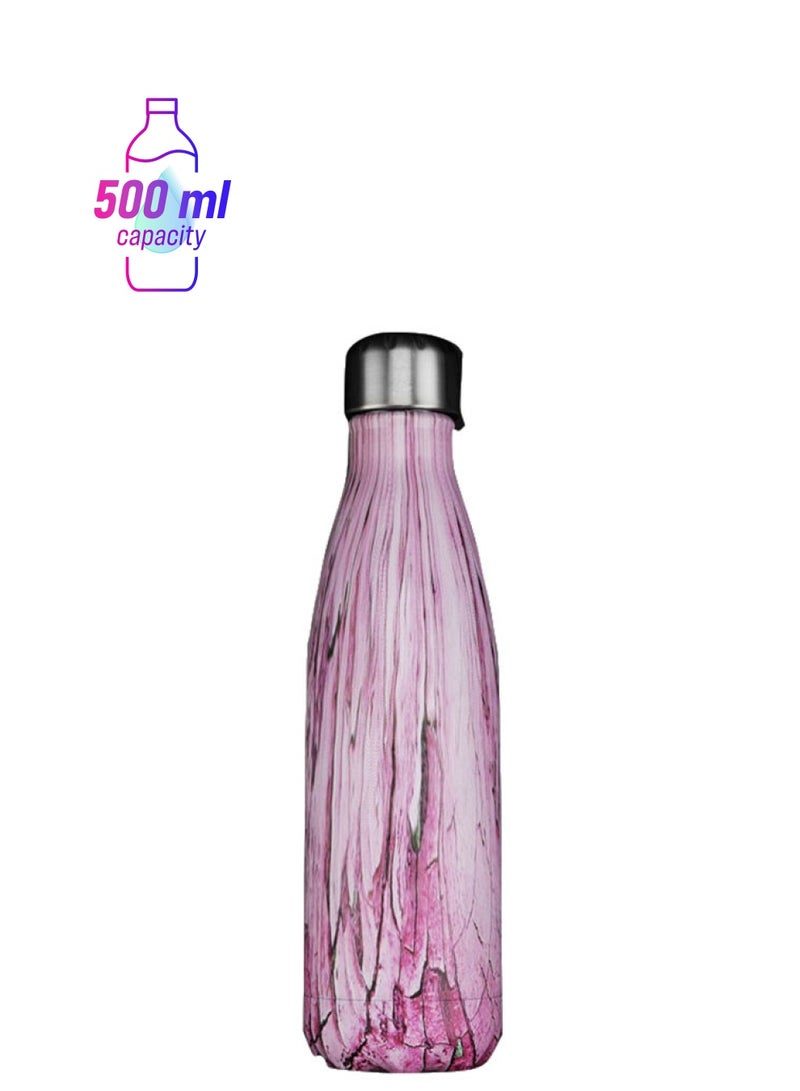 NIBEMINENT New Vacuum Stainless Steel Water Bottle Pink 500ml