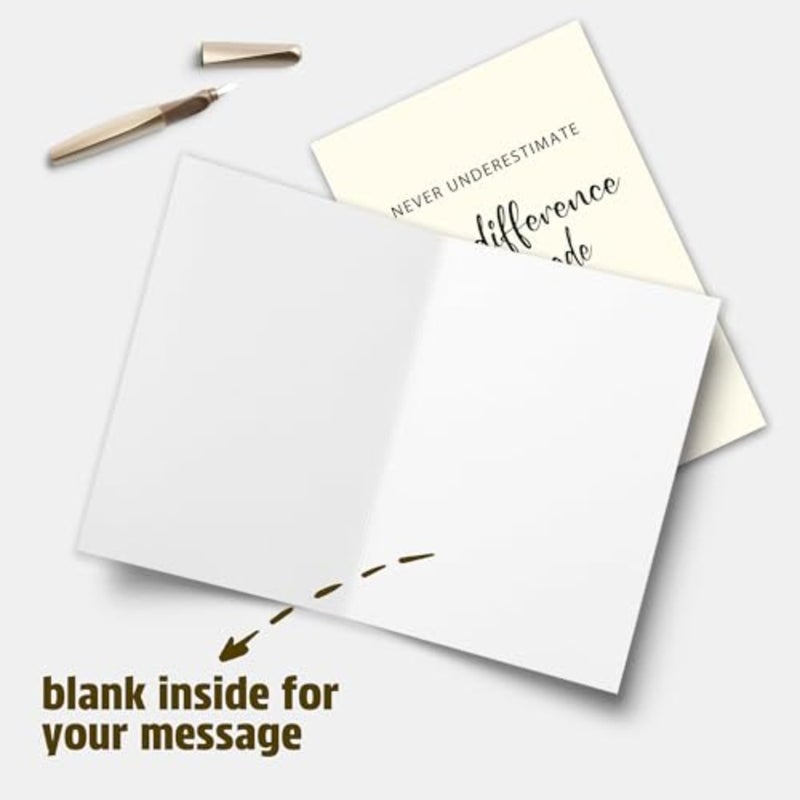Goodbye Card for Coworkers Leaving - Heartfelt Farewell Cards with Uplifting Message 'Never Underestimate The Difference You Made', Retirement Gifts for Women Men, New Job Card for Boss Friends - Image 3