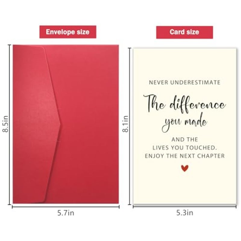Goodbye Card for Coworkers Leaving - Heartfelt Farewell Cards with Uplifting Message 'Never Underestimate The Difference You Made', Retirement Gifts for Women Men, New Job Card for Boss Friends - Image 2