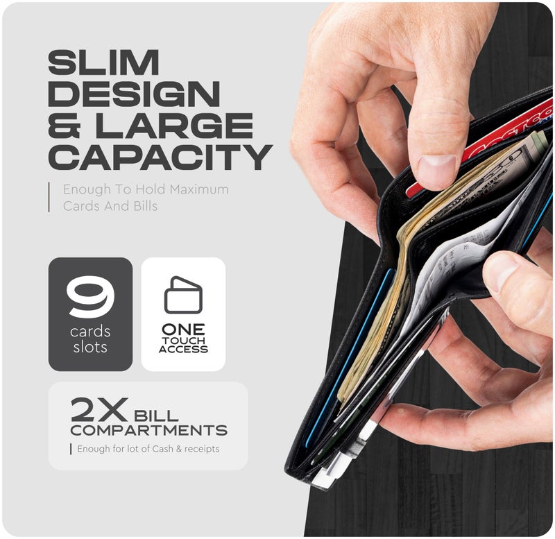 Claasico Wallet for Men’s - Genuine Leather Slim Bifold RFID Wallet - Gift for Men Packed in Stylish Gift Box - Image 3