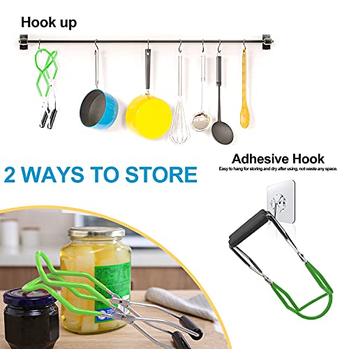 JIANGLAI 2 Pieces Stainless Steel Canning Jar Lifter Tongs and Canning Funnel with Safe and Secure Grip for Wide Mouth and Regular Jars, Easy to clean and Dishwasher safe - Image 3