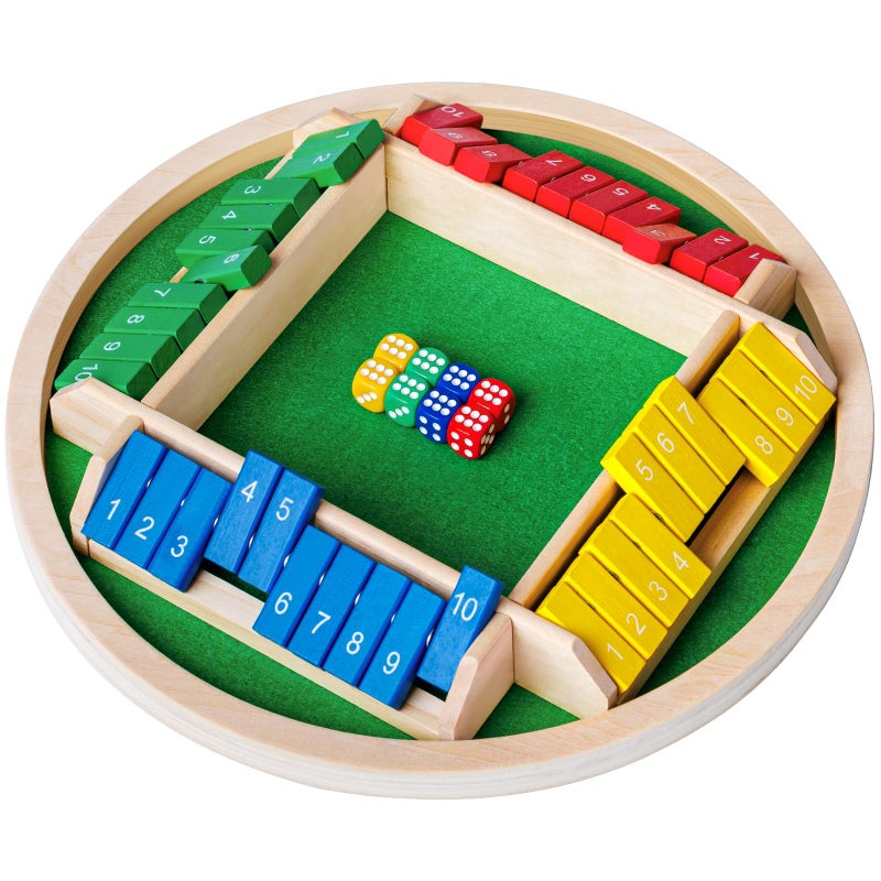 Nicecho Shut The Box Dice Game24 Player Family Wooden Board Table Math Games 8 Dices Classics Tabletop Version Games for ClassroomHomeParty or Pub - Image 2