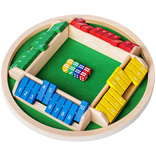 Nicecho Shut The Box Dice Game24 Player Family Wooden Board Table Math Games 8 Dices Classics Tabletop Version Games for ClassroomHomeParty or Pub - Image 1