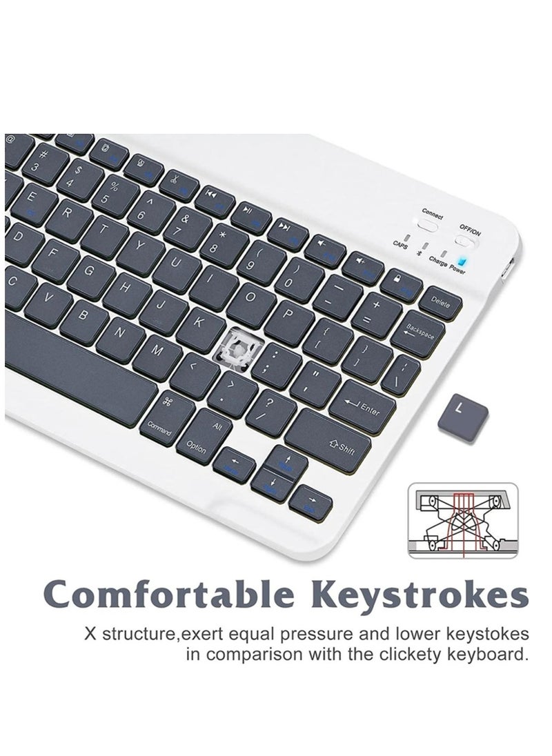 GULFLINK - Wireless Bluetooth Rechargeable Keyboard, Multi-Device Universal Bluetooth Keyboard, Portable Keyboard, Suitable for iOS Android, Windows iPad, Tablets MacBook (Dark Blue) - Image 1