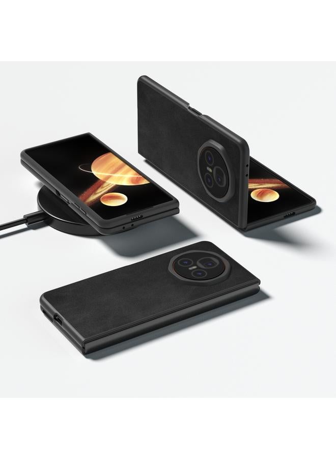 اس-توب جراب لهاتف Honor Magic V3 بإطار أسود وجلد العجل بلونين من مادة البولي يوريثين - Image 2
