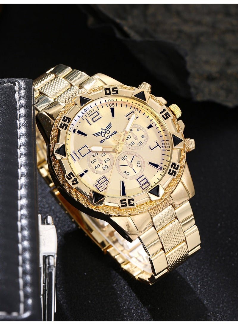 Geneva Men's watch + bracelet + arrow pendant + ring set, suitable for the perfect birthday holiday gift for him - Image 5