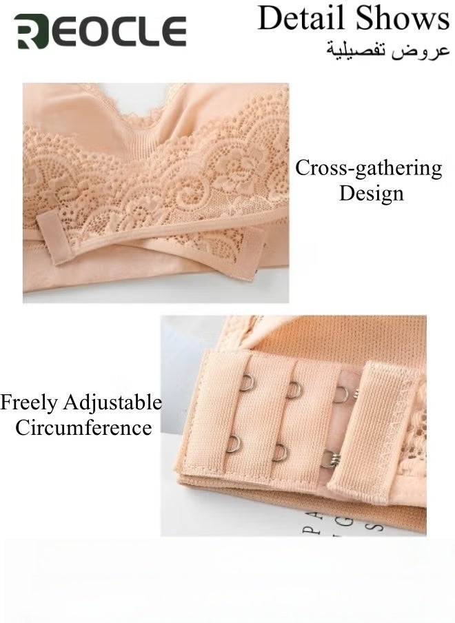 REOCLE Women's Deep Cup Bra Hide Back Fat Full Back Coverage Fashion Bra with Shapewear Push Up Bra Sculpting Uplift Bra Sport Bra - Image 4