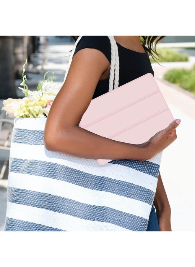 for iPad mini (2024/2021) 7th/6th 8.3-InchCase Cover ,Transparent Airbag With Pen Slot For Anti Drop, Tablet Protective Cover, Triple Fold Multi Angle Design, Automatic Wake-up/sleep, Soft Leather，Pink - Image 4