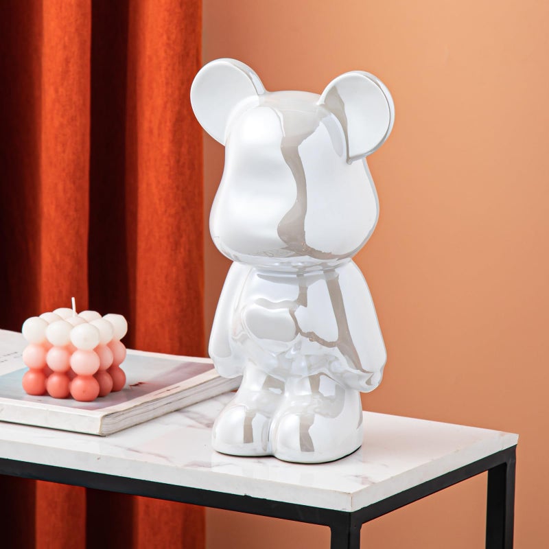 Yundu Ceramic Piggy Bank for Kids and Adults Coin Bank for Girls and Boys White Love Bear Decoration Modern Dcor Hypebeast Room Dcor Gifts for Birthdays
