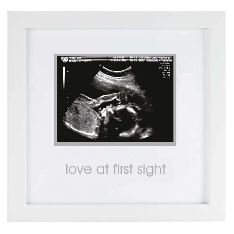 Pearhead Love at First Sight Sonogram Picture Frame, Gender Neutral Ultrasound Keepsake, Ideal Pregnancy Gift, Baby Shower and Nursery Decor, 4â€x3â€ Photo Insert, White - Image 1